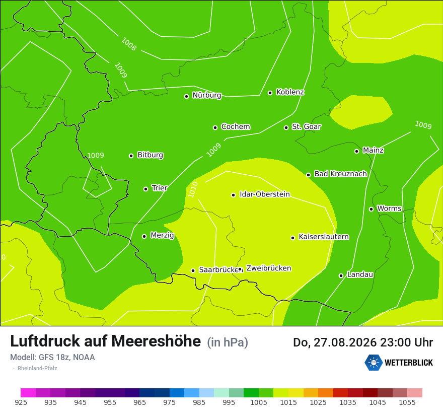 Modellkarte GFS – pmsl – rp