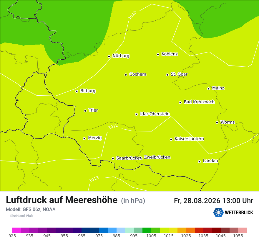 Modellkarte GFS – pmsl – rp