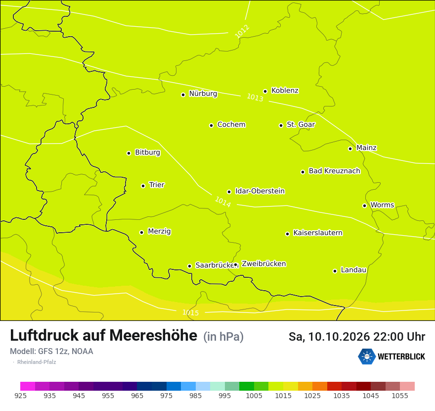 Modellkarte GFS – pmsl – rp