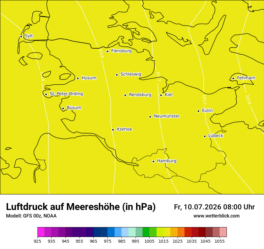 Modellkarte GFS – pmsl – sh