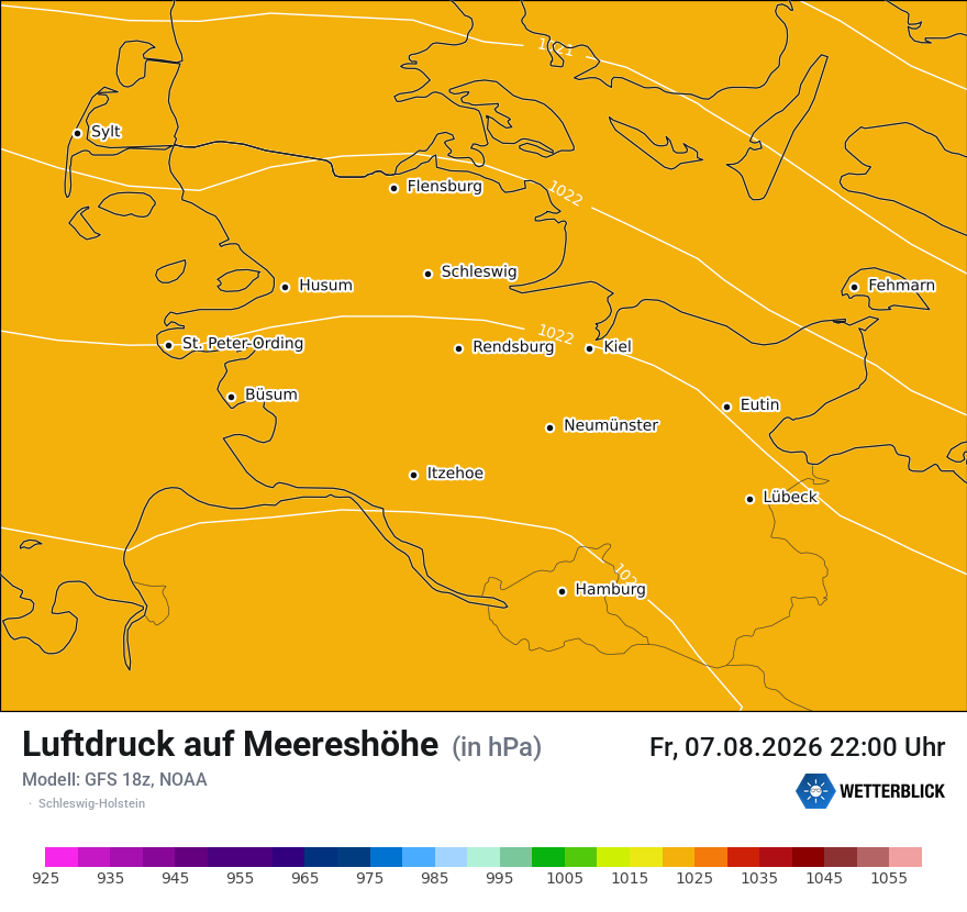Modellkarte GFS – pmsl – sh