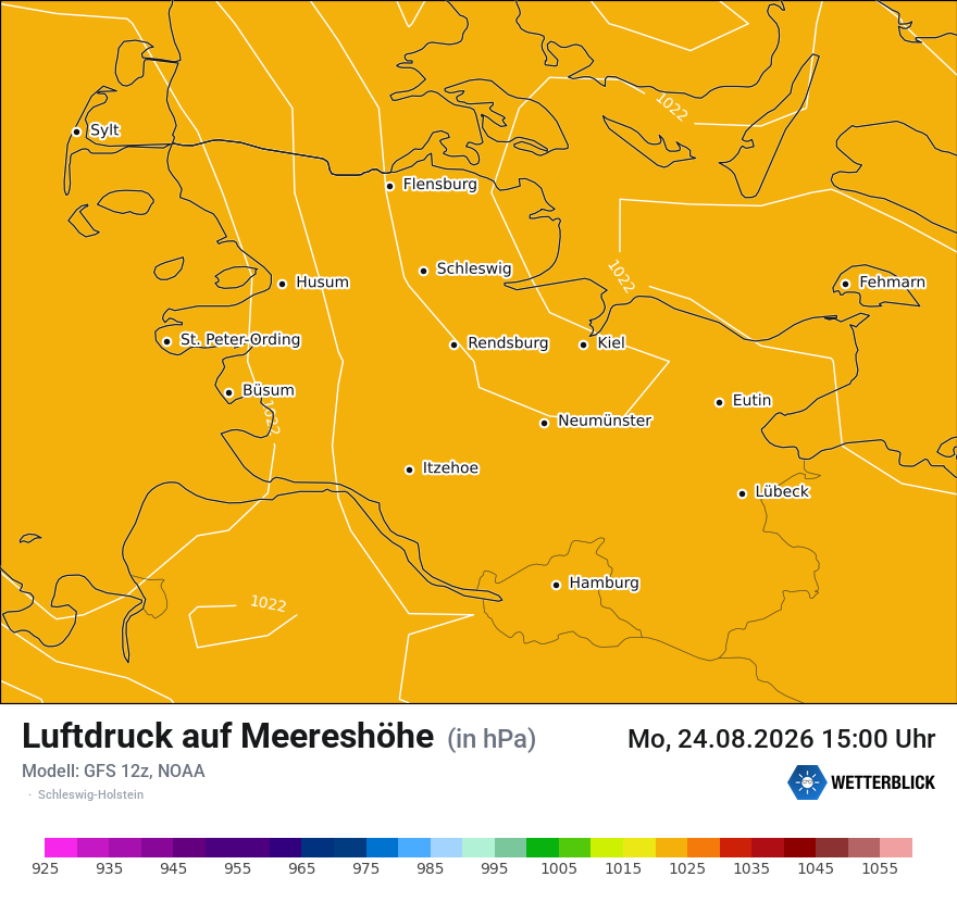 Modellkarte GFS – pmsl – sh