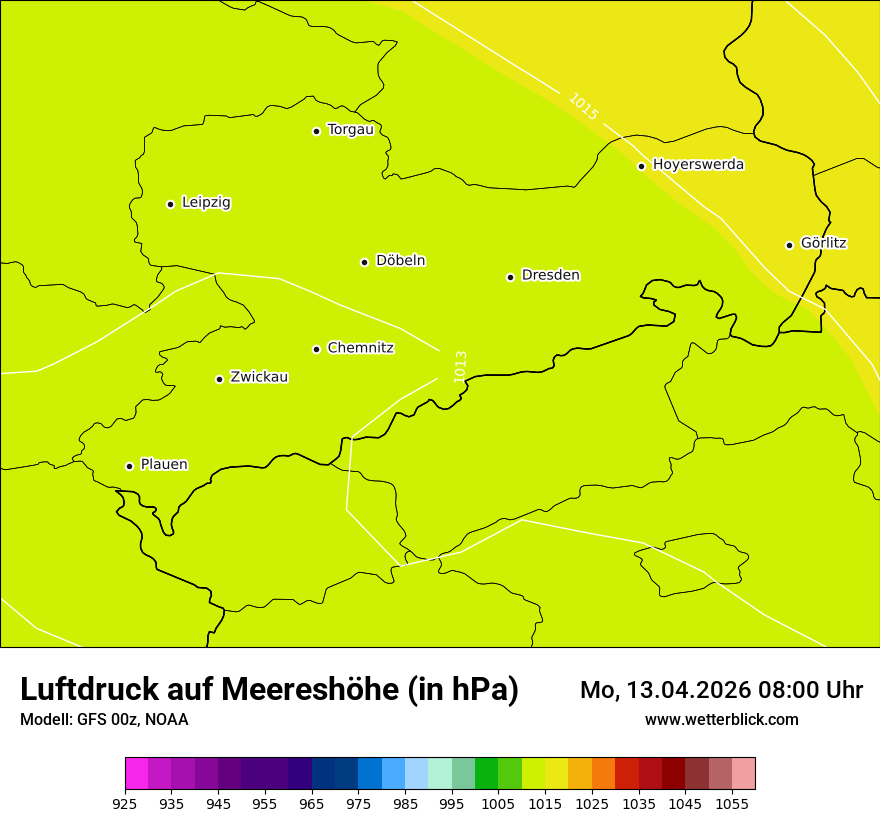 Modellkarte GFS – pmsl – sn