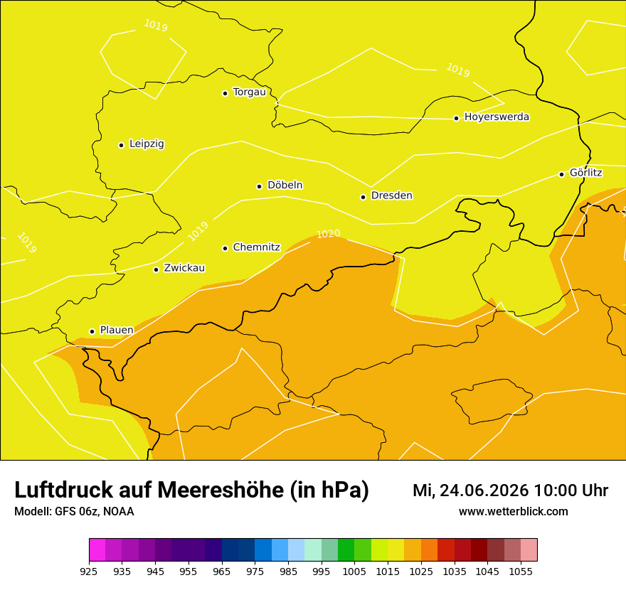 Modellkarte GFS – pmsl – sn