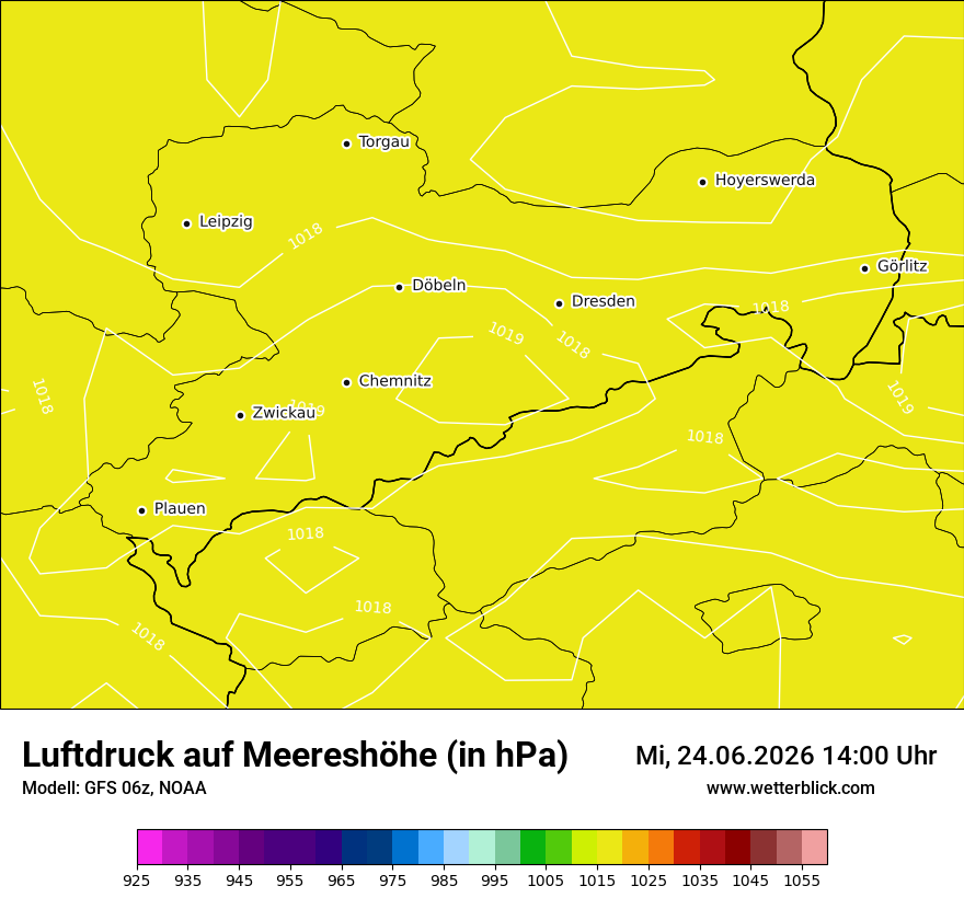 Modellkarte GFS – pmsl – sn