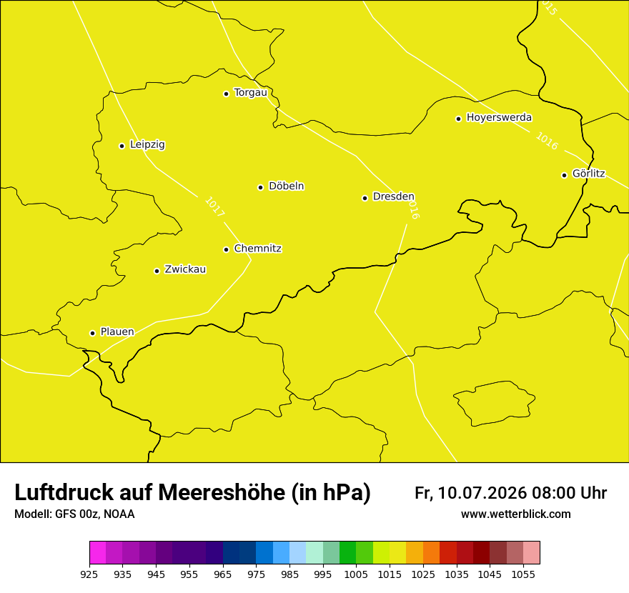 Modellkarte GFS – pmsl – sn