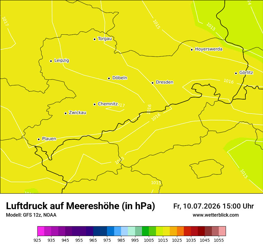 Modellkarte GFS – pmsl – sn
