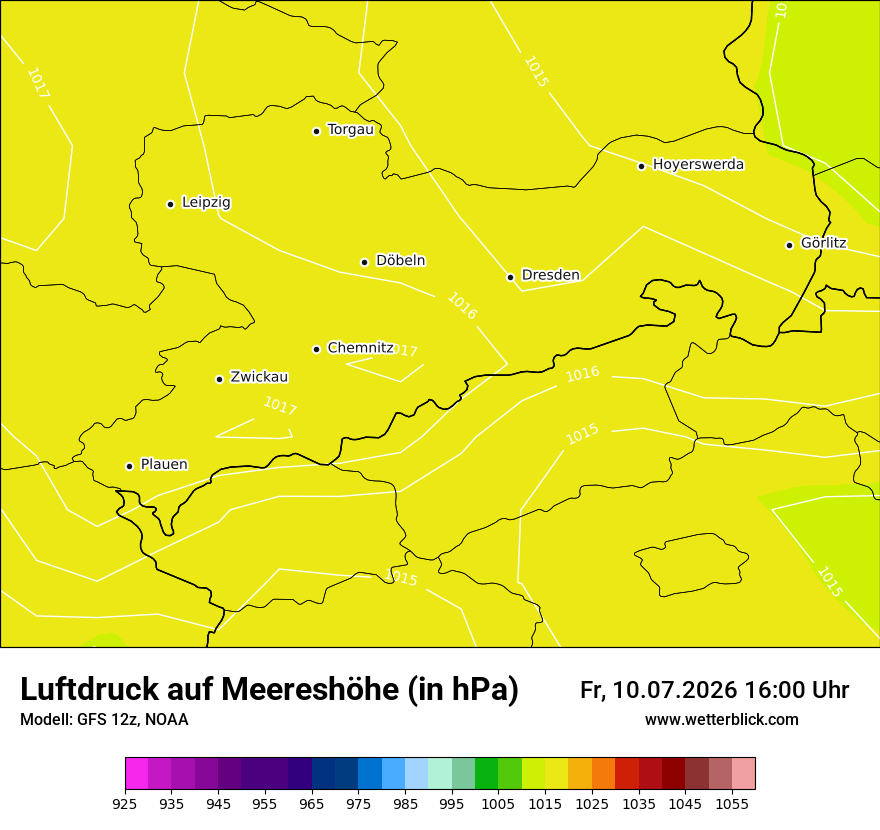 Modellkarte GFS – pmsl – sn