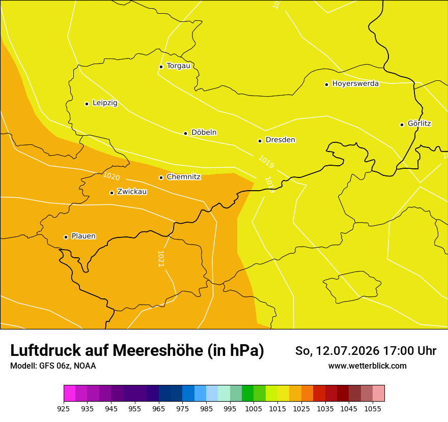 Modellkarte GFS – pmsl – sn