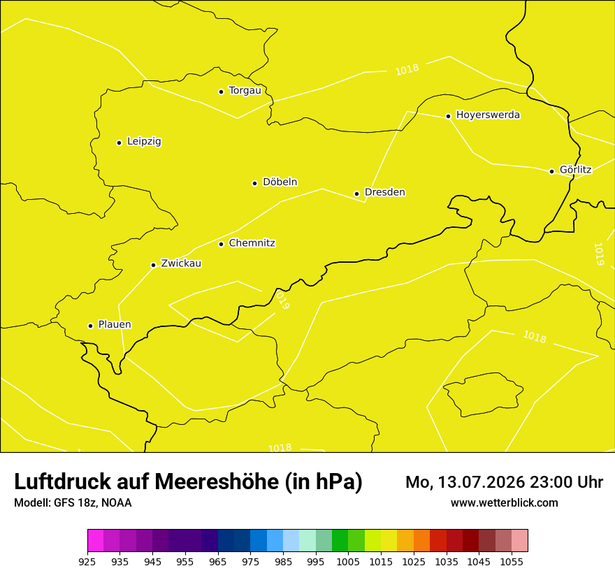 Modellkarte GFS – pmsl – sn