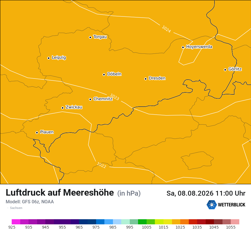 Modellkarte GFS – pmsl – sn
