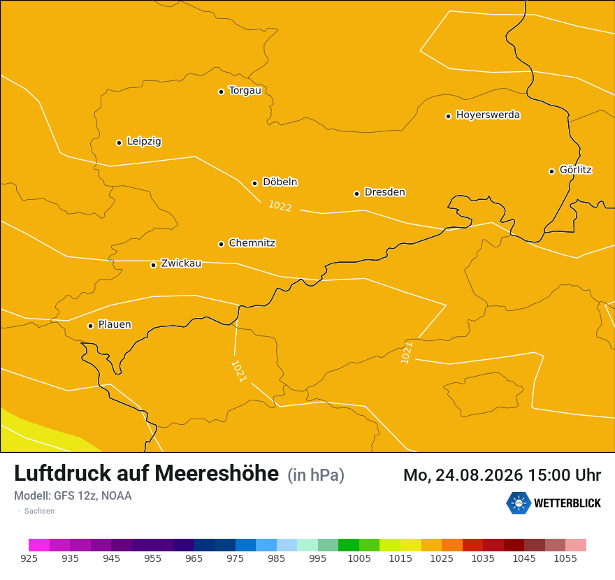 Modellkarte GFS – pmsl – sn