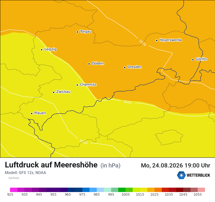 Modellkarte GFS – pmsl – sn