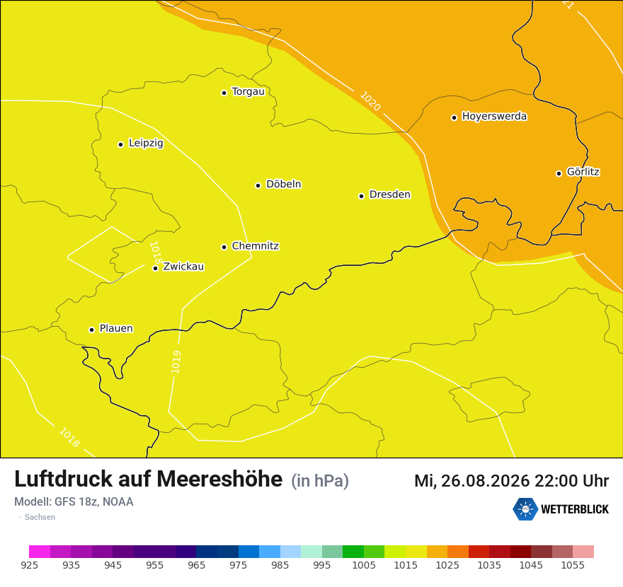Modellkarte GFS – pmsl – sn