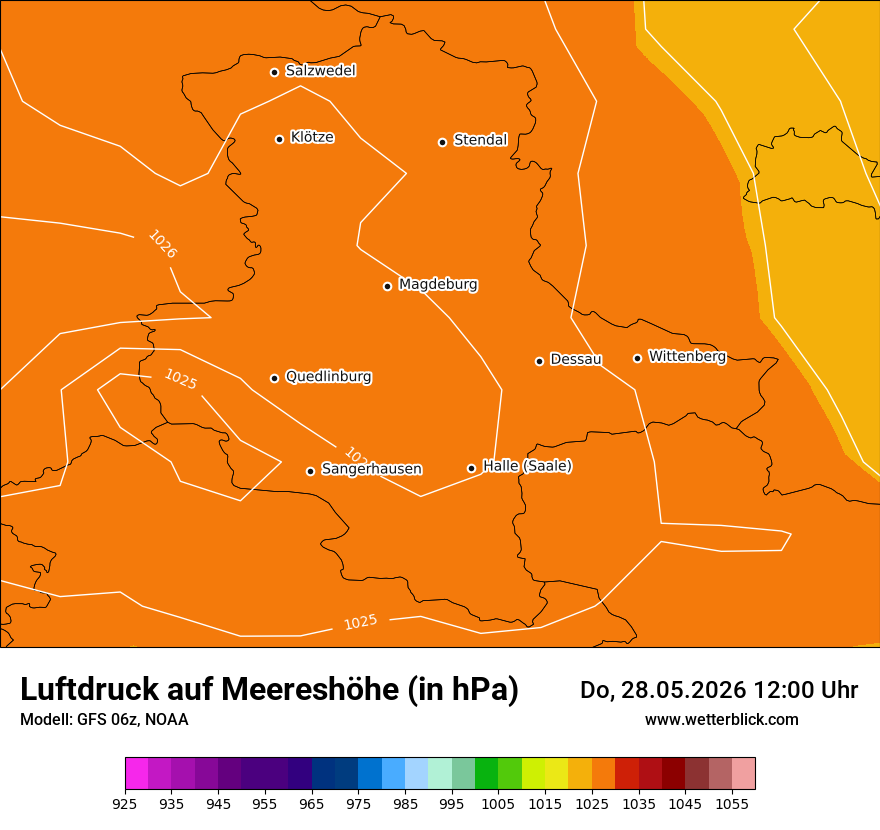Modellkarte GFS – pmsl – st