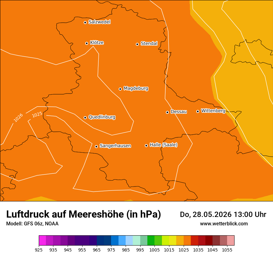 Modellkarte GFS – pmsl – st