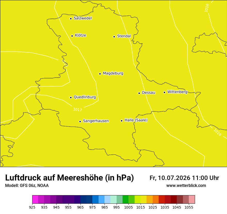 Modellkarte GFS – pmsl – st