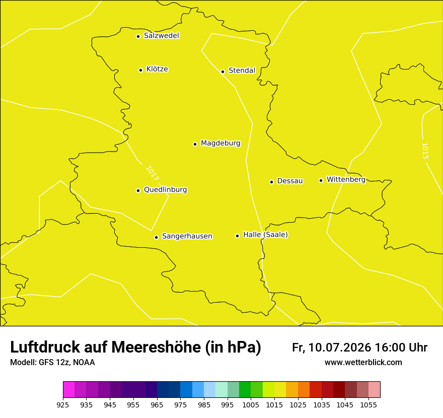 Modellkarte GFS – pmsl – st
