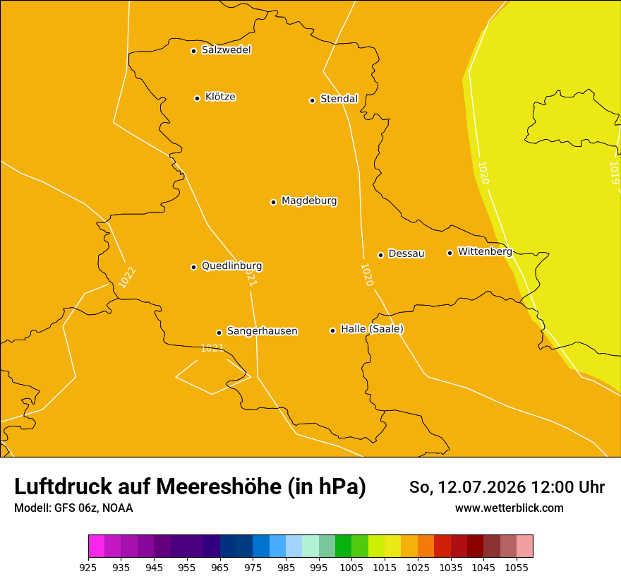 Modellkarte GFS – pmsl – st