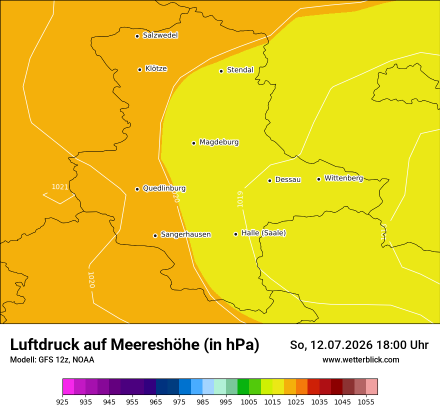 Modellkarte GFS – pmsl – st