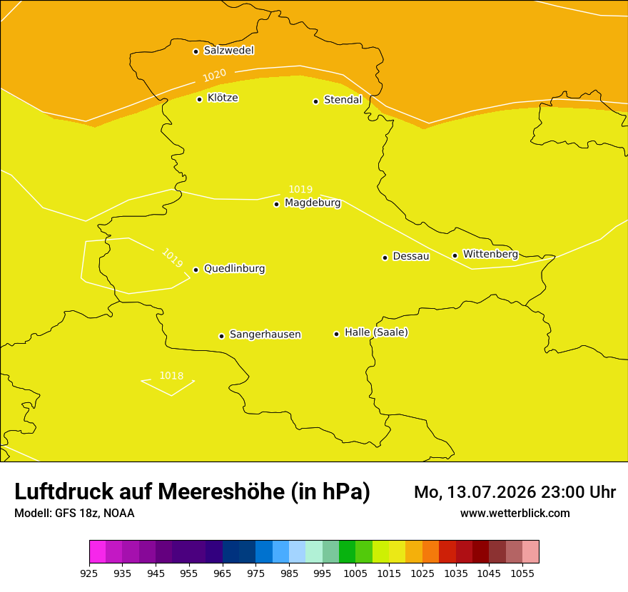 Modellkarte GFS – pmsl – st