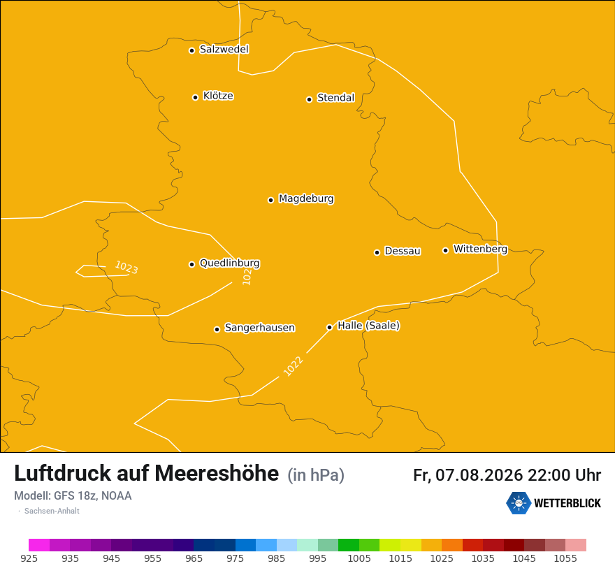 Modellkarte GFS – pmsl – st