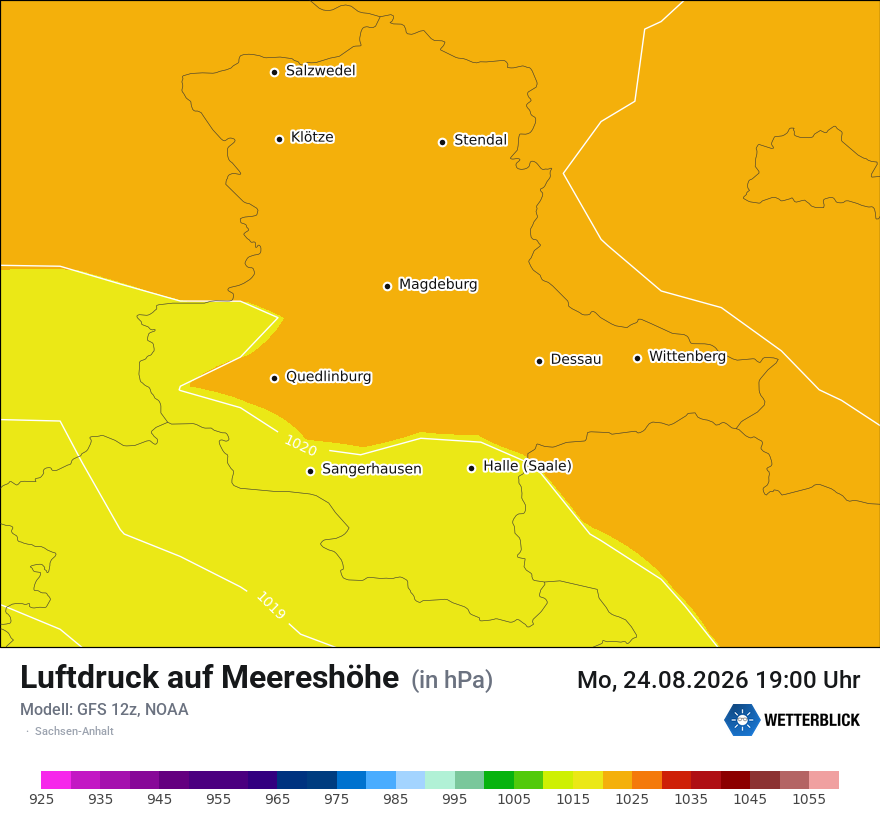 Modellkarte GFS – pmsl – st