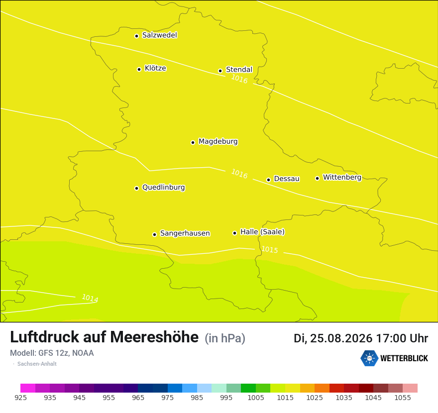 Modellkarte GFS – pmsl – st
