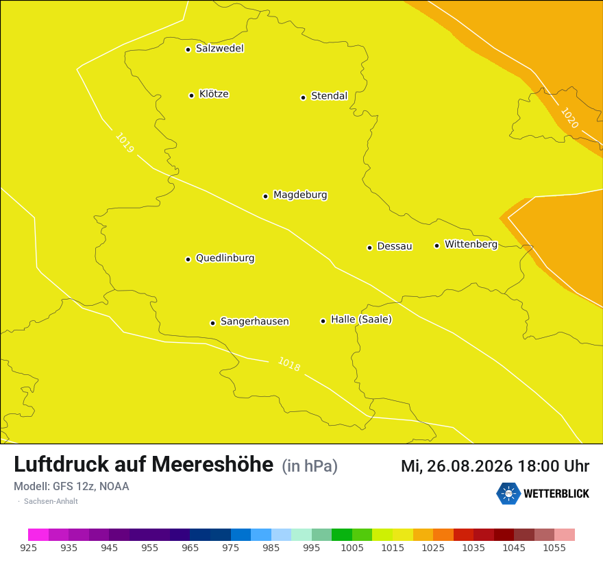 Modellkarte GFS – pmsl – st