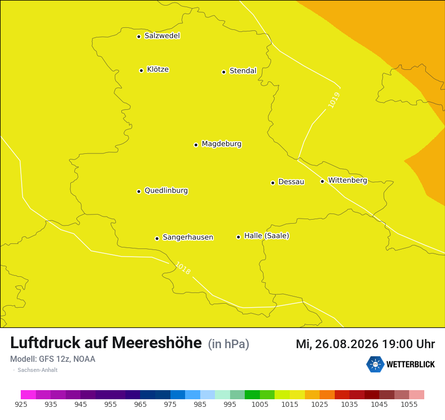 Modellkarte GFS – pmsl – st