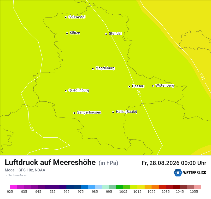 Modellkarte GFS – pmsl – st