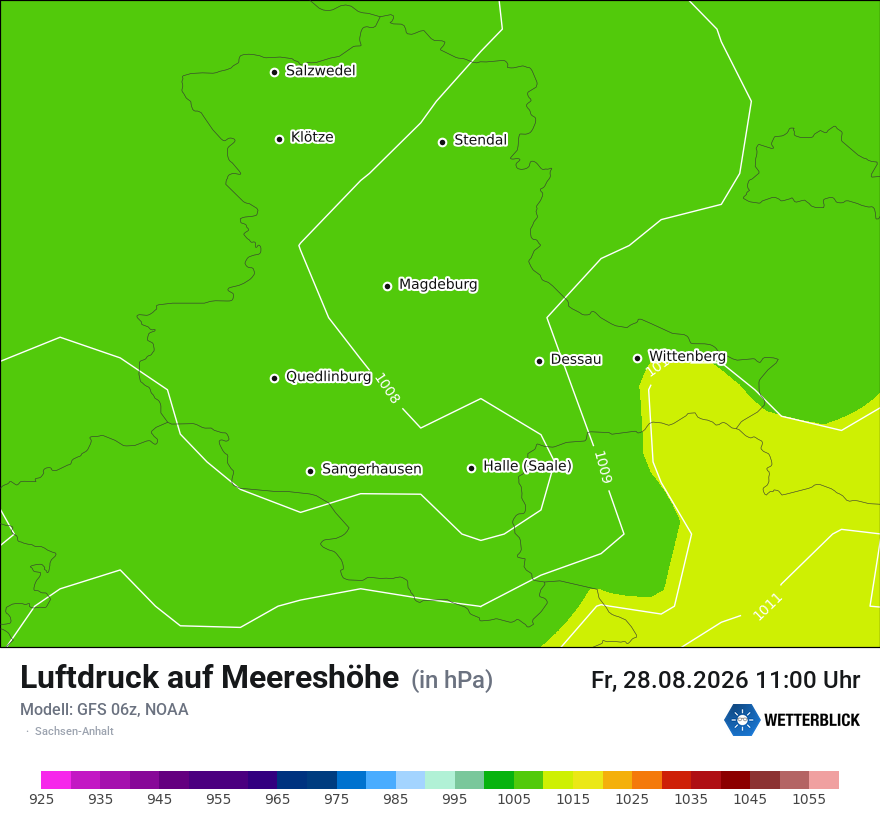 Modellkarte GFS – pmsl – st