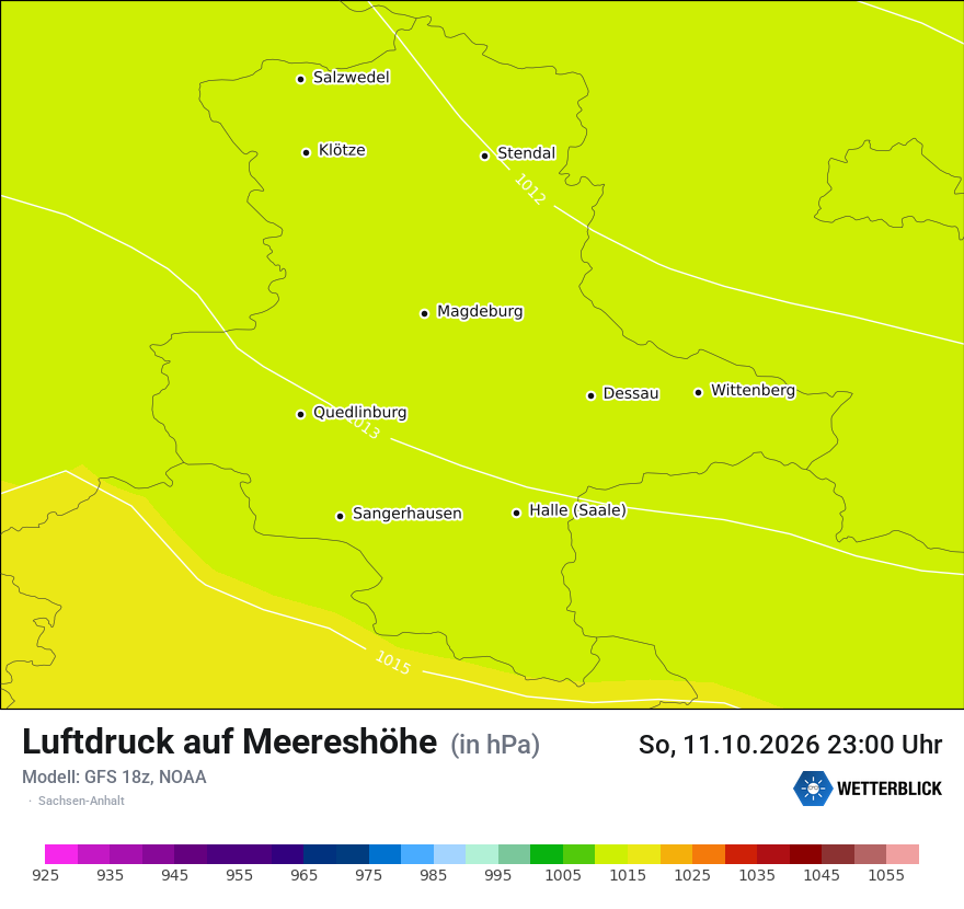 Modellkarte GFS – pmsl – st
