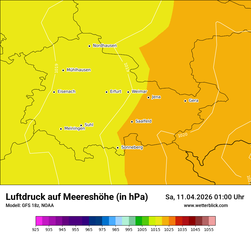 Modellkarte GFS – pmsl – th