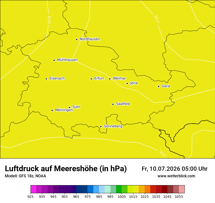 Modellkarte GFS – pmsl – th