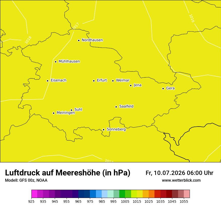 Modellkarte GFS – pmsl – th