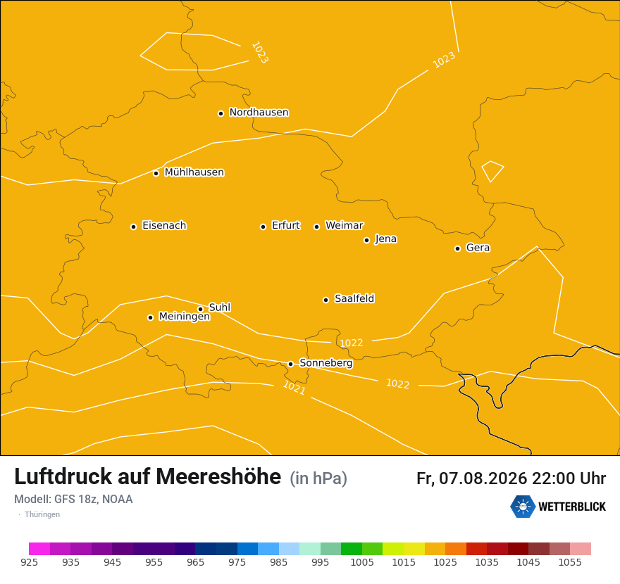 Modellkarte GFS – pmsl – th