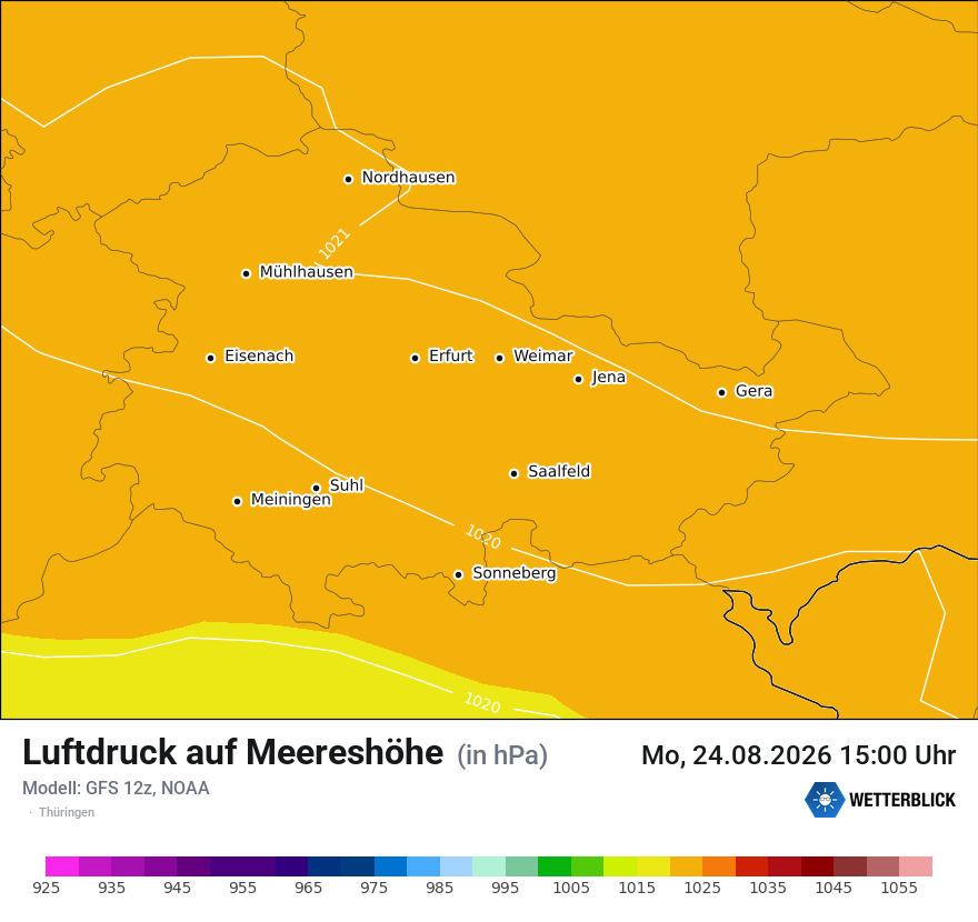 Modellkarte GFS – pmsl – th