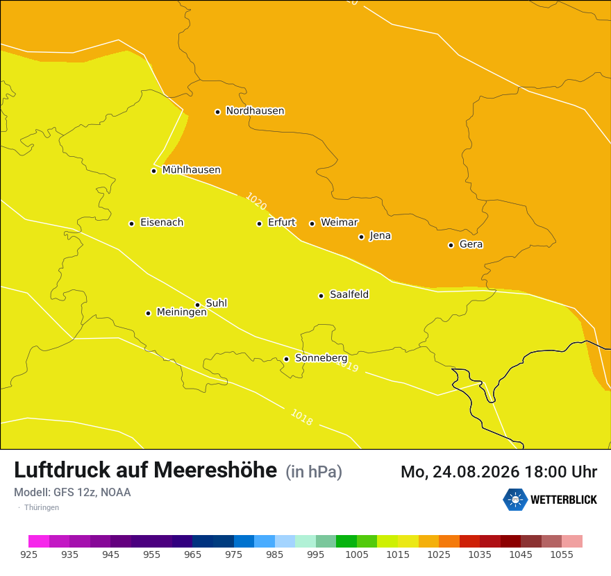 Modellkarte GFS – pmsl – th