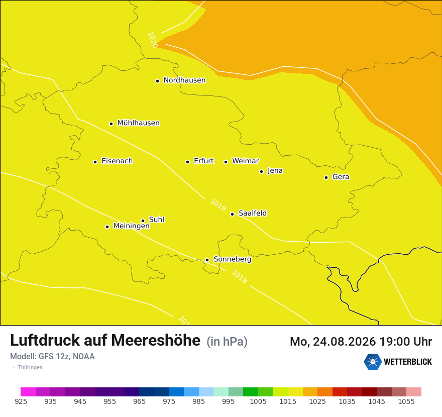 Modellkarte GFS – pmsl – th