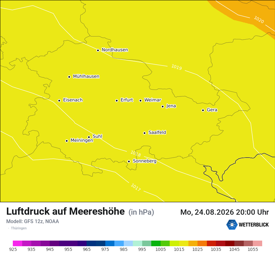 Modellkarte GFS – pmsl – th