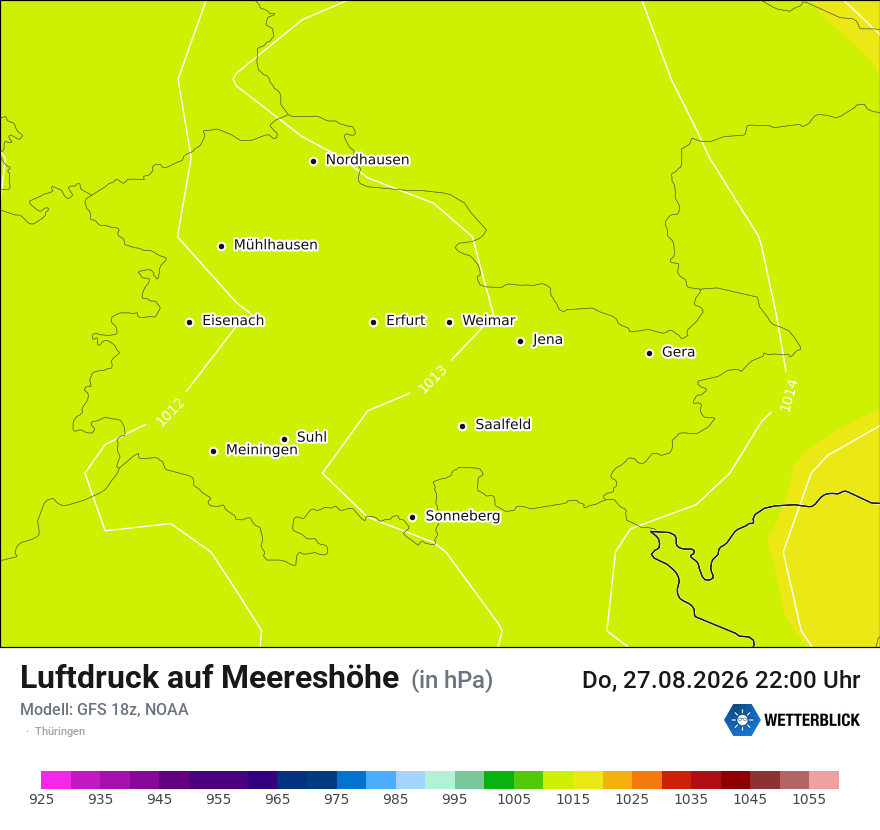 Modellkarte GFS – pmsl – th