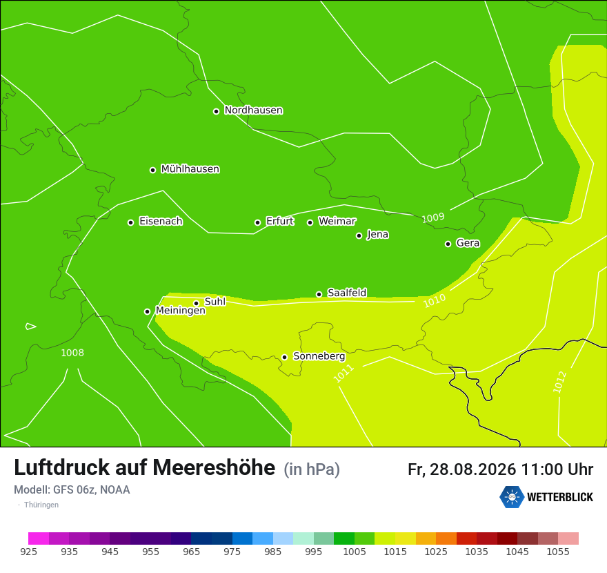 Modellkarte GFS – pmsl – th