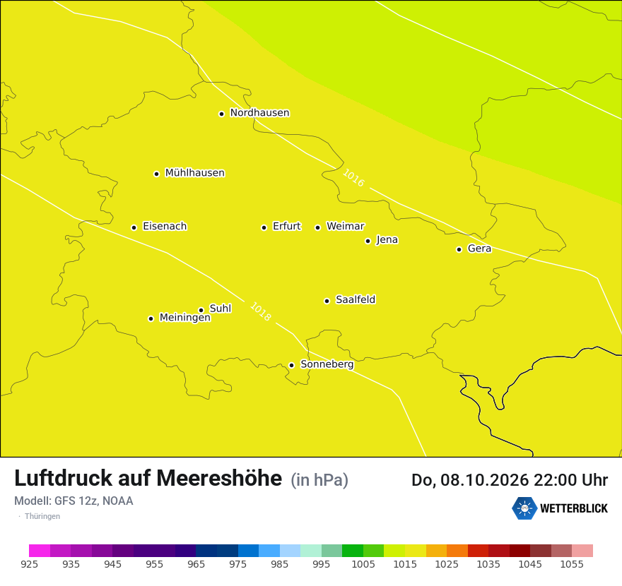 Modellkarte GFS – pmsl – th