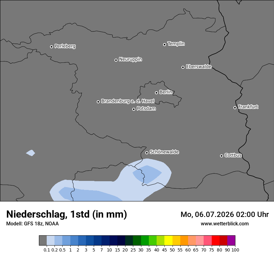 Modellkarte GFS – precip – bb