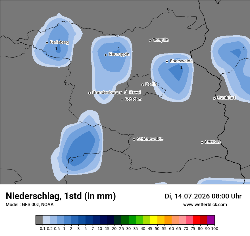Modellkarte GFS – precip – bb