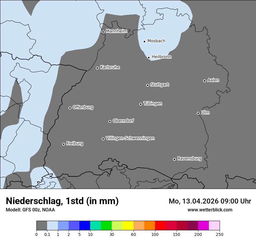 Modellkarte GFS – precip – bw