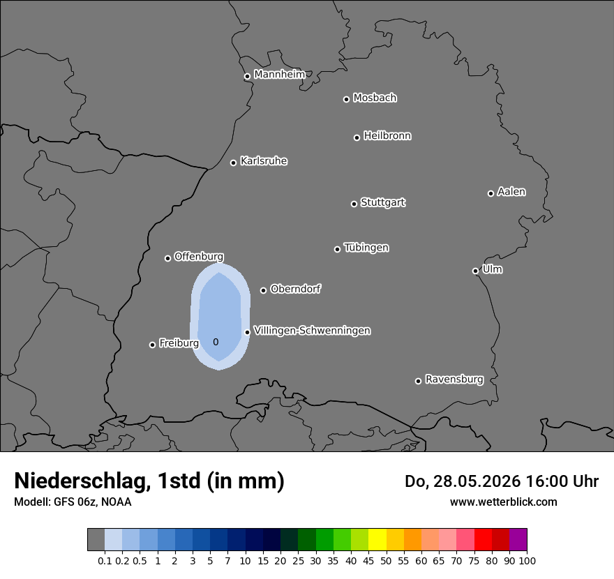 Modellkarte GFS – precip – bw