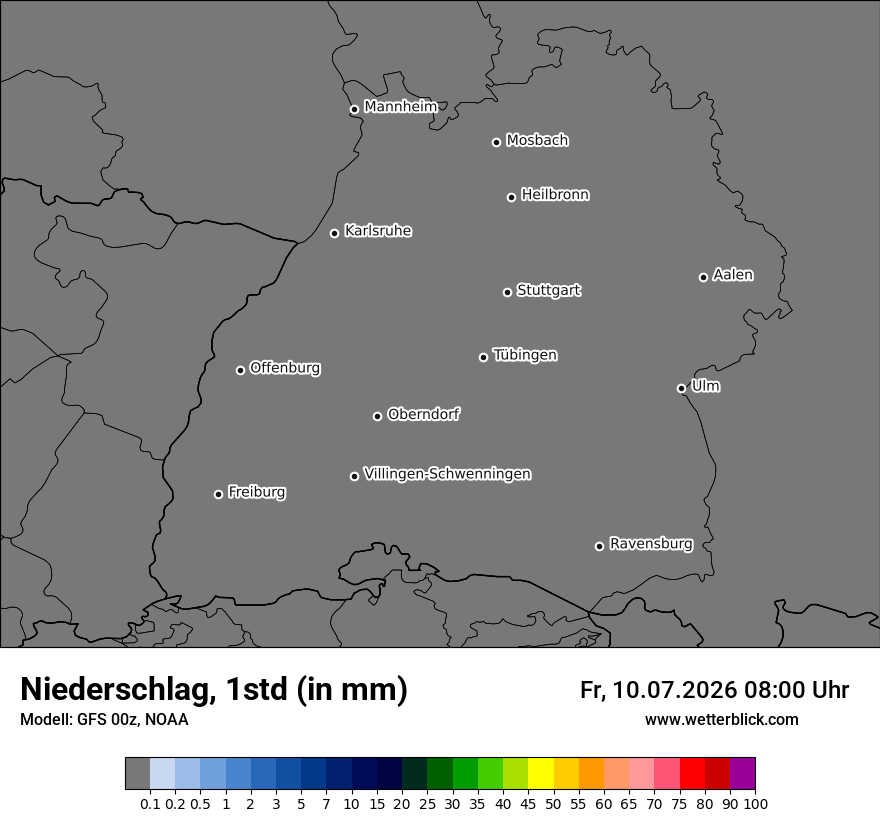 Modellkarte GFS – precip – bw