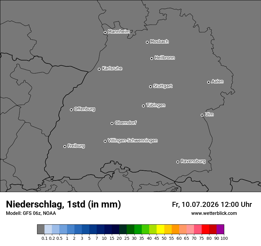 Modellkarte GFS – precip – bw